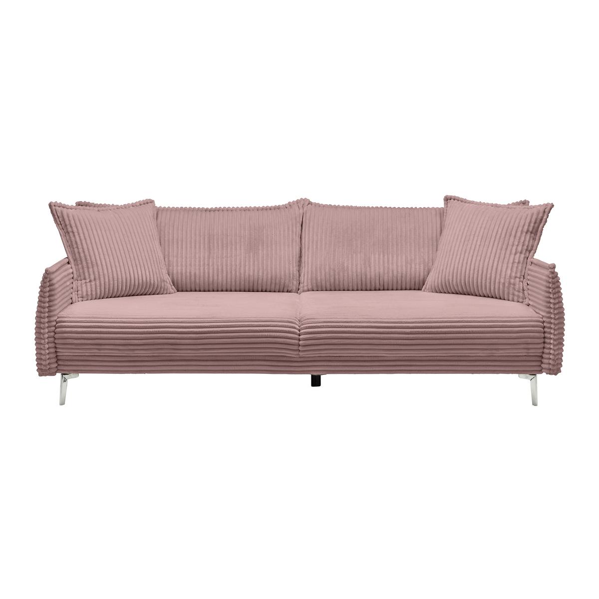 Mega Sofa Kiss - boje kroma/prljavo ružičasta, Moderno, drvo/metal (241/90/117cm) - Mömax
