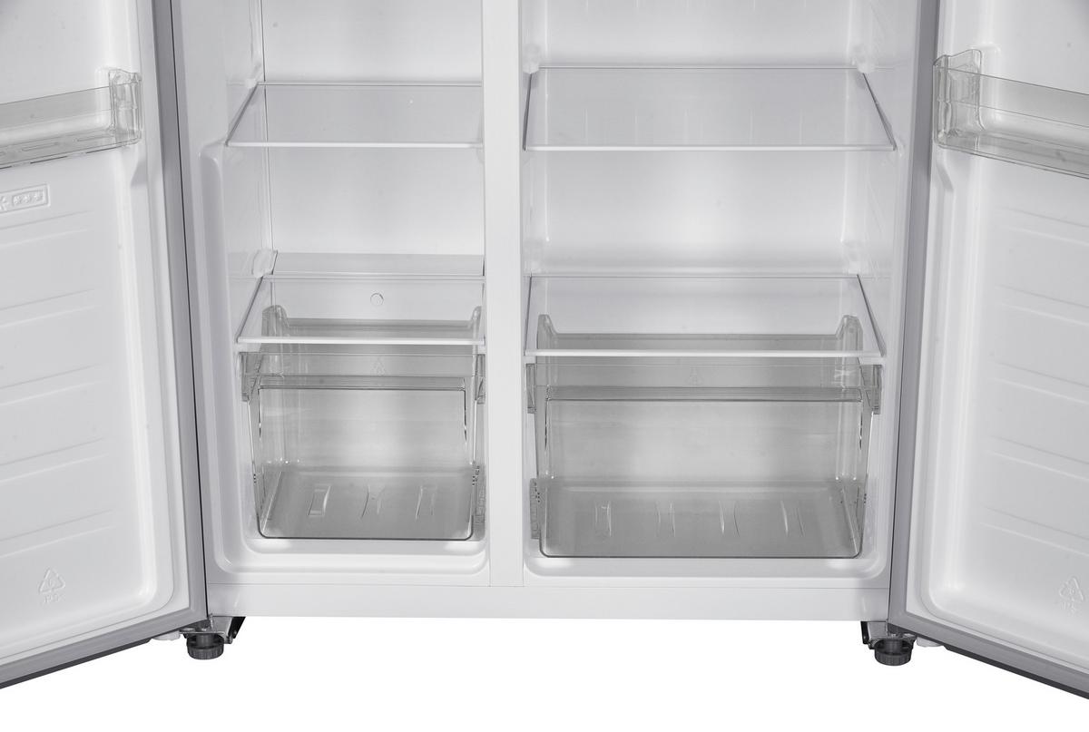 Side-by-Side AC178IXWS-16 Edelstahlfarben - Edelstahlfarben, Trend, Glas/Kunststoff (91/177/59cm) - Respekta