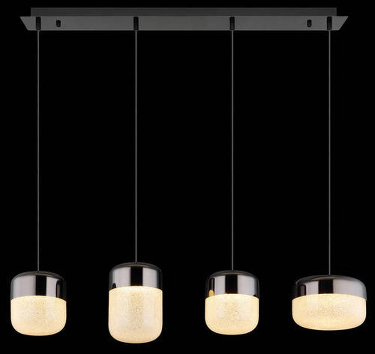 LED-Hängeleuchte Cristallica Graphitfarben max. 40 Watt - Klar/Graphitfarben, Design, Glas/Metall (99/20cm) - Globo