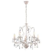 Kristall-Hängeleuchte Teresa Weiß max. 6 Watt - Weiß, KONVENTIONELL, Glas/Metall (53/100cm)