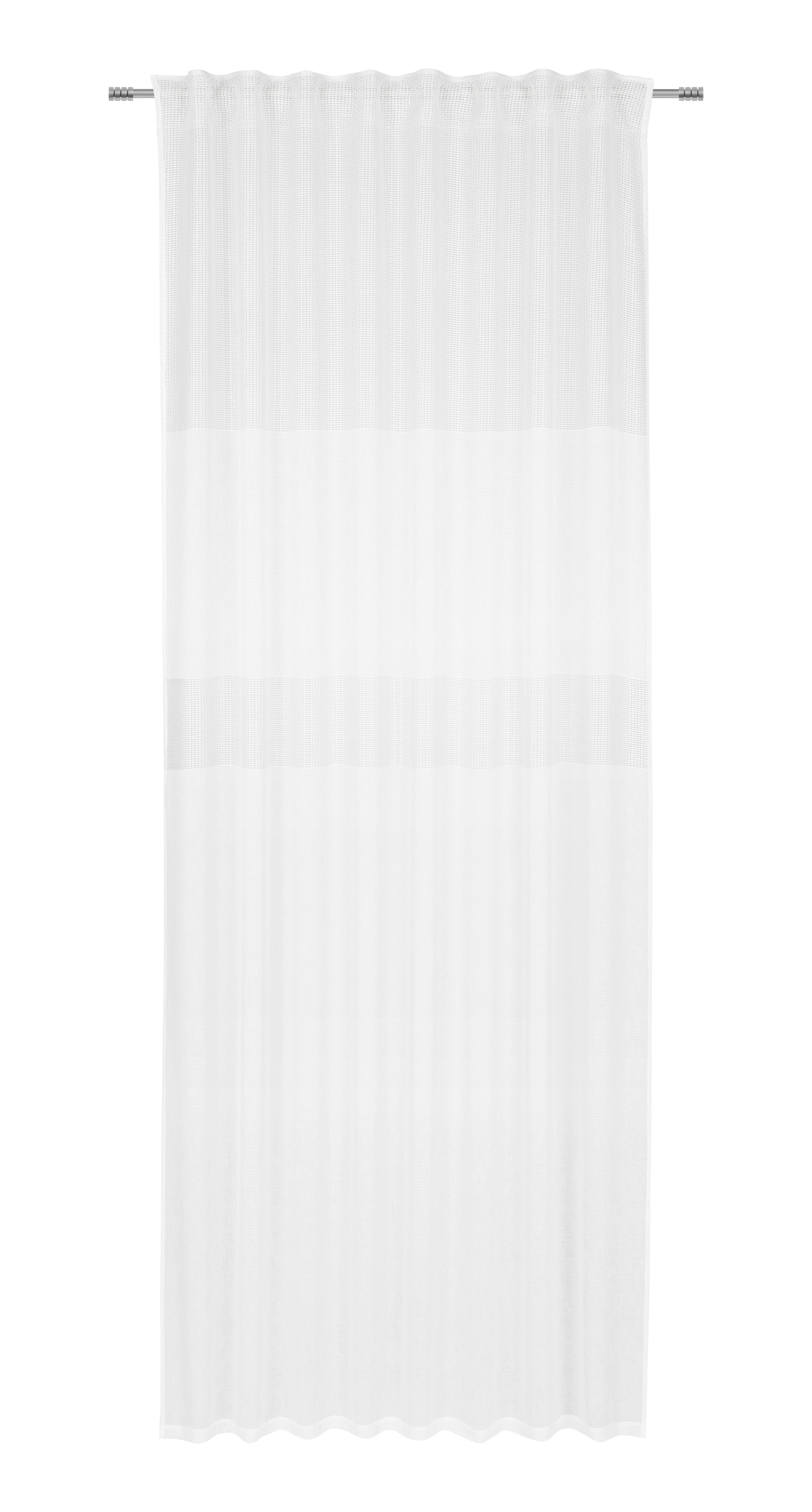 Končana Zavesa Levi - bela, Moderno, tekstil (135/255cm) - Premium Living