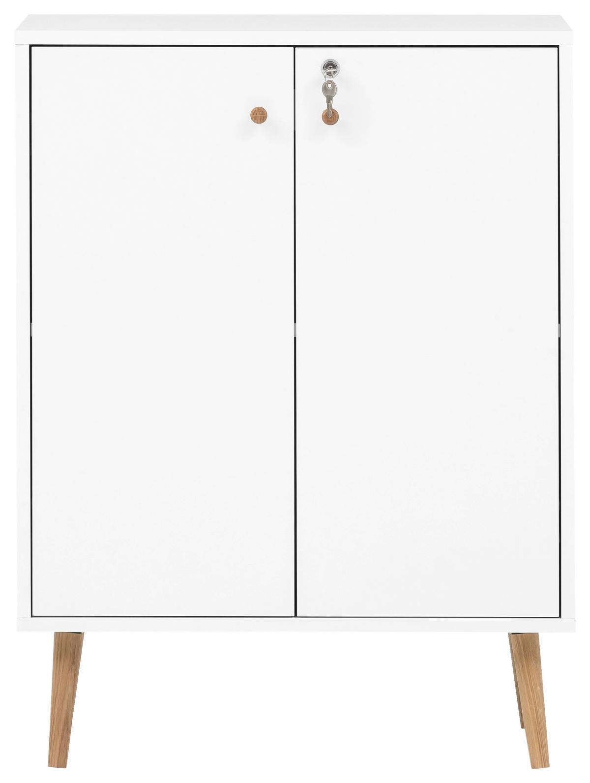 Aktenschrank Jonte ca. 65x87 cm Weiß - Weiß, MODERN, Holzwerkstoff (65,2/86,5/39cm) - MID.YOU