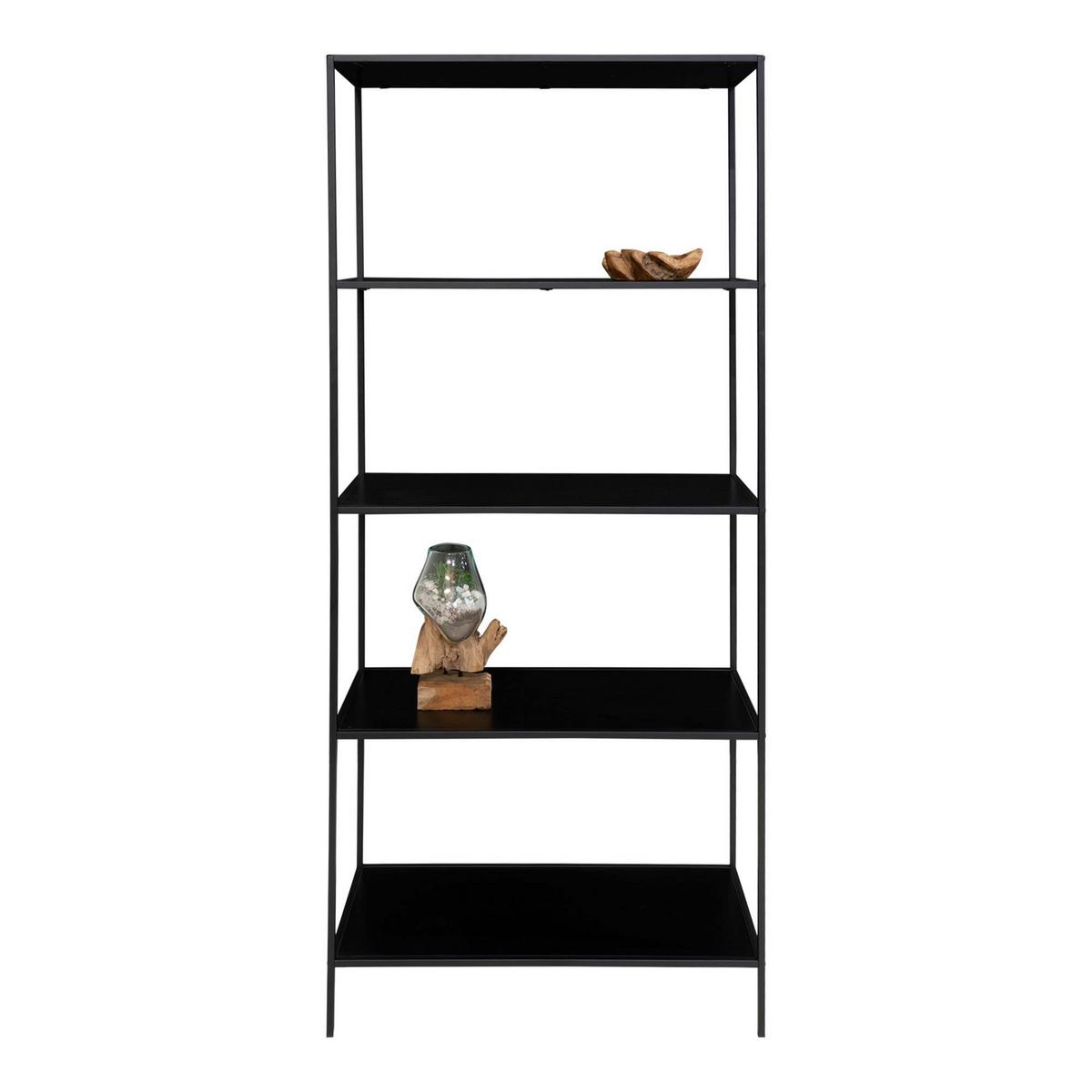 Regal Vita Schwarz - Schwarz, Design, Holzwerkstoff/Metall (80/170/36cm) - MID.YOU