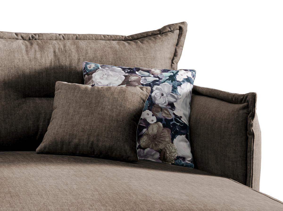 Wohnlandschaft Lava Braun Velours - Türkis/Schwarz, MODERN, Textil/Metall (255/180cm) - Livetastic