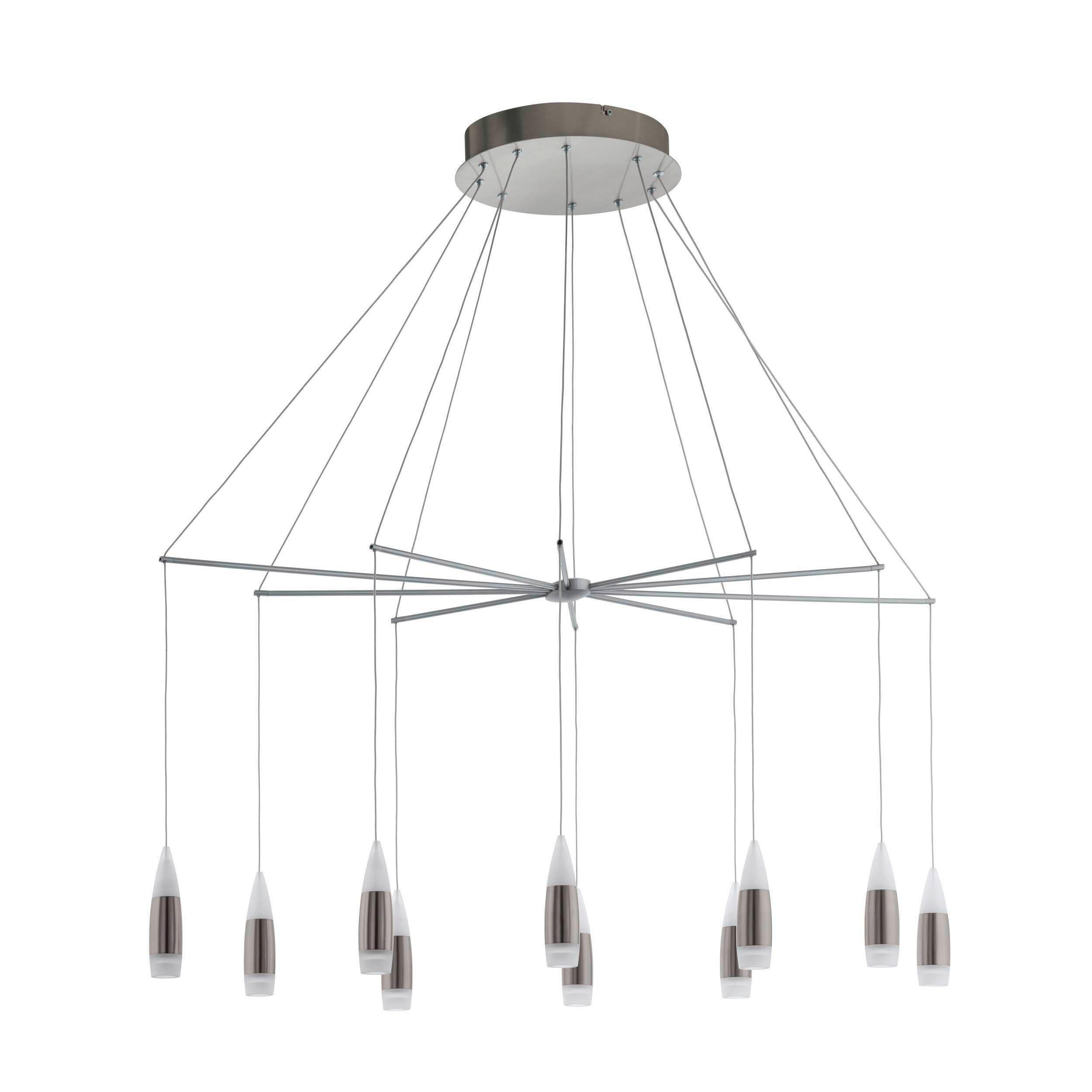 Hängeleuchte 39326_santiga - Weiss/Nickelfarben, Design, Kunststoff/Metall (135/41,5/110cm) - Eglo