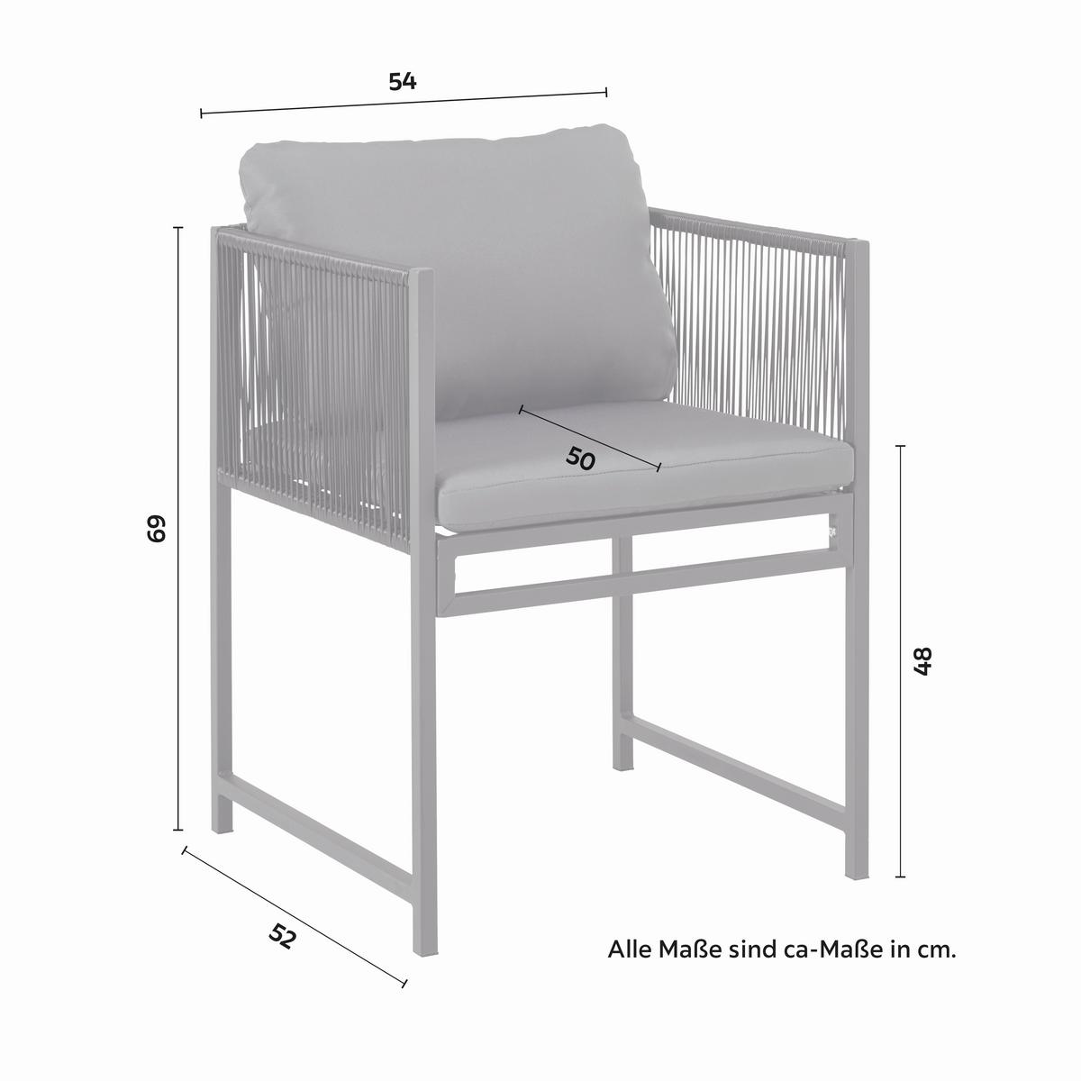 Balkonska Garnitura Stella, Temno Siva, Črna, Jeklo - temno siva/siva, Moderno, kovina/umetna masa - Bessagi Garden