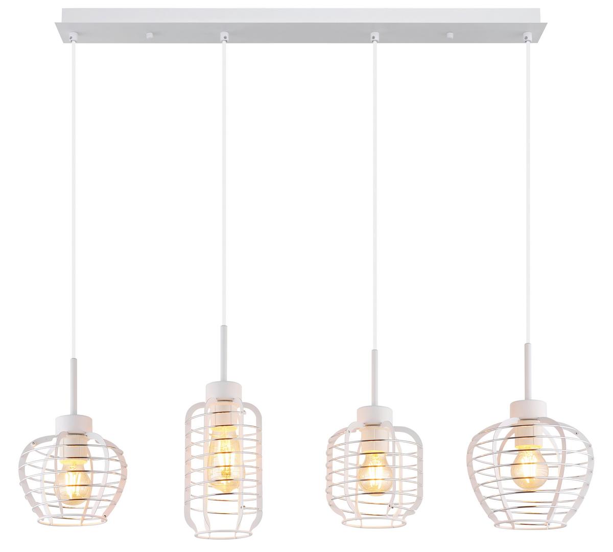 Viseća Svjetiljka Nesa - bijela/boje kroma, Basics, metal/plastika (90/20,5/120cm) - Globo