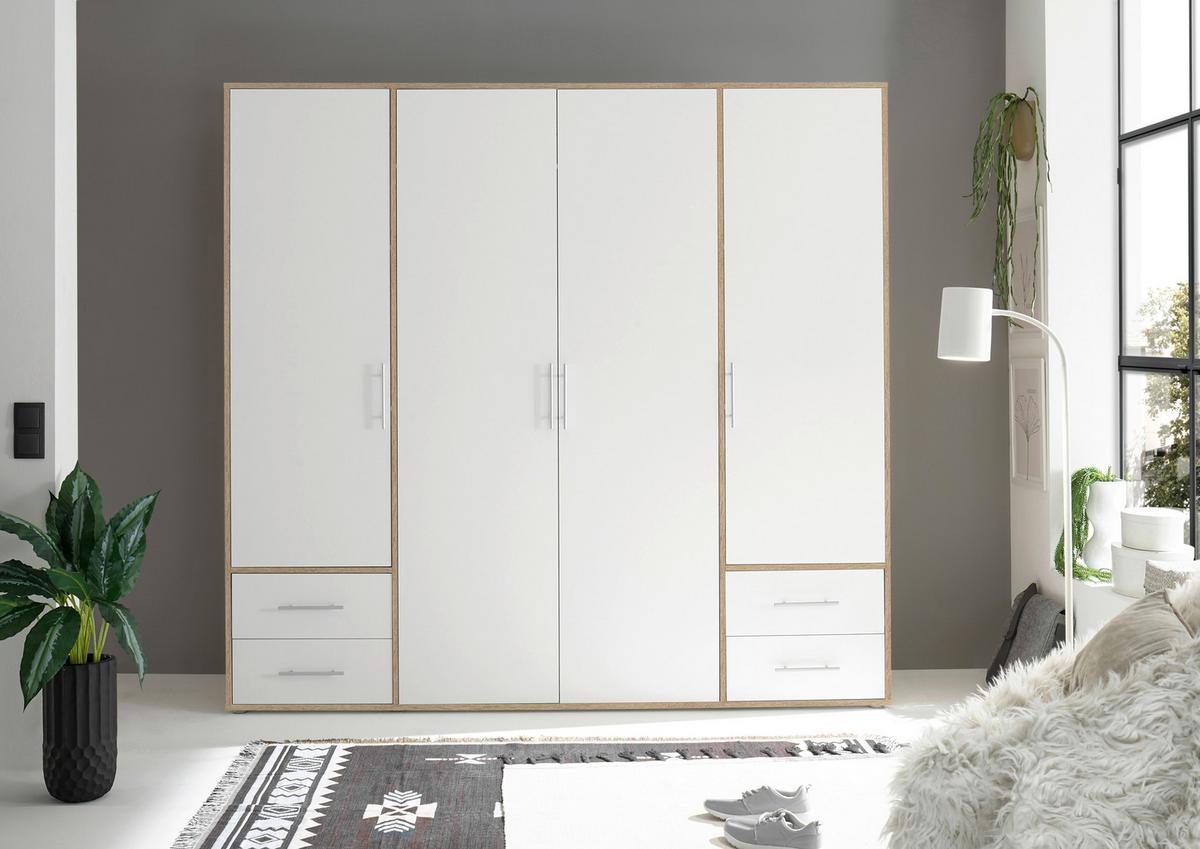 Ormar S Klasičnim Vratima Valencia - bijela/boje aluminija, Moderno, drvni materijal/plastika (206/195/60cm) - MID.YOU