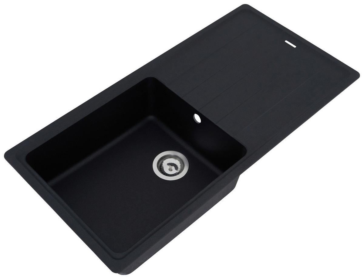 Granitspüle Columbia ca. 100x18,5x50 cm Schwarz - Schwarz, Trend, Stein (100/18,5/50cm) - Respekta