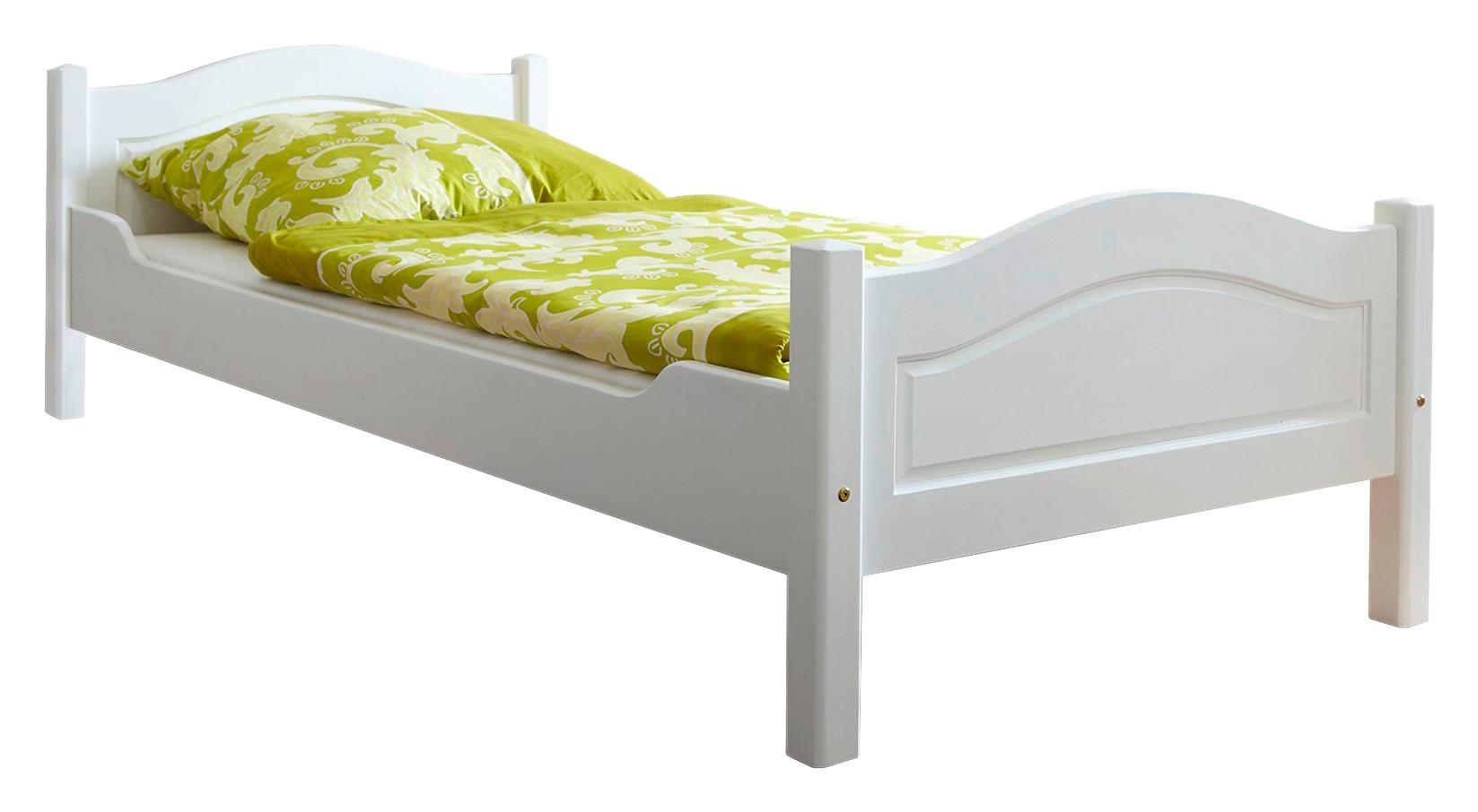Postelja Rita, 90x200, Bor, Masivno, Bela - bela, Natur, les (90/200cm) - MID.YOU
