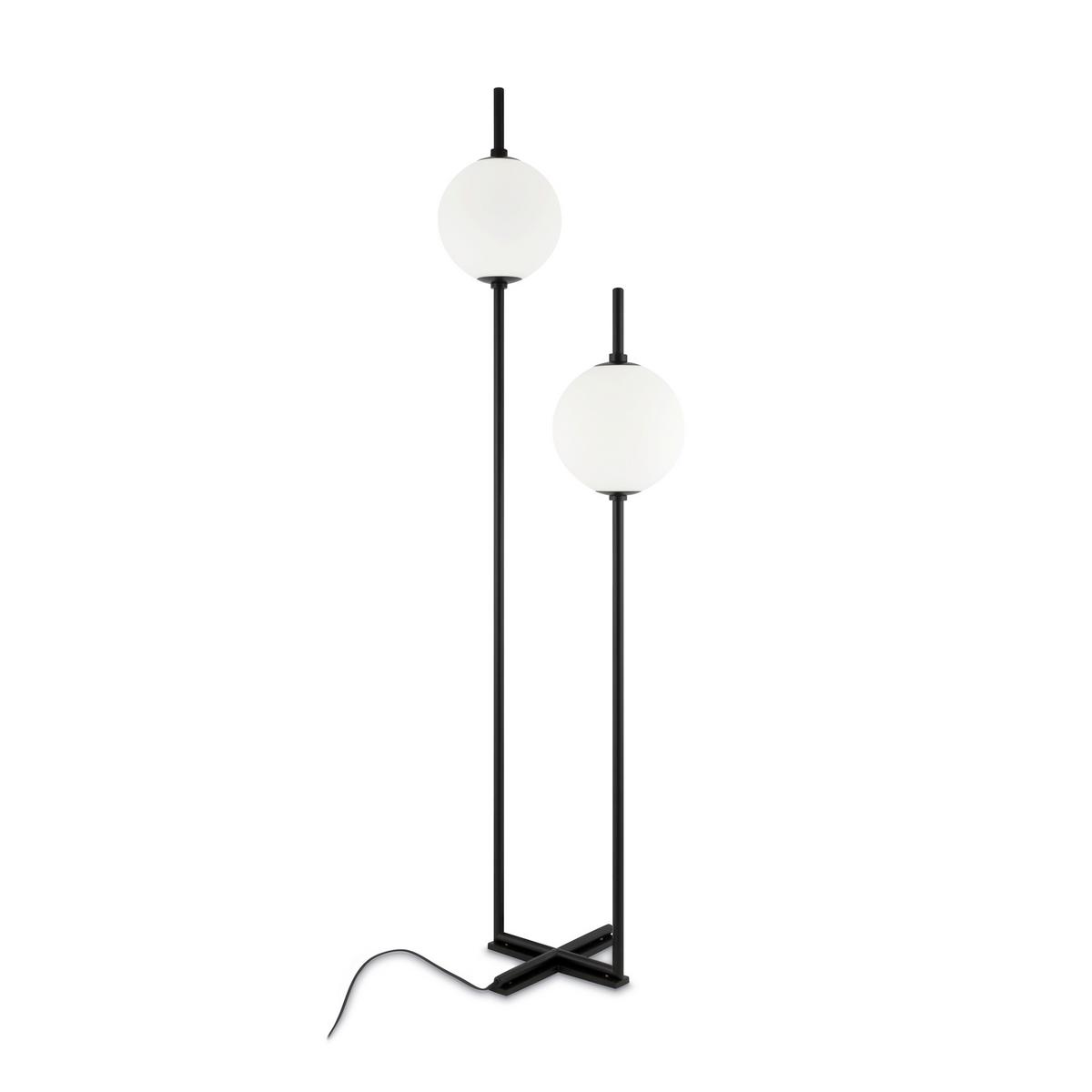 Stehleuchte The Sixth Sense Schwarz max. 12 Watt - Weiss/Schwarz, Trend, Glas/Metall (44/32/150cm) - MAYTONI