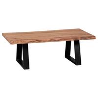 Couchtisch Gaya in Akaziefarben Massiv - Schwarz/Akaziefarben, Design, Holz/Metall (115/60/40cm) - MID.YOU