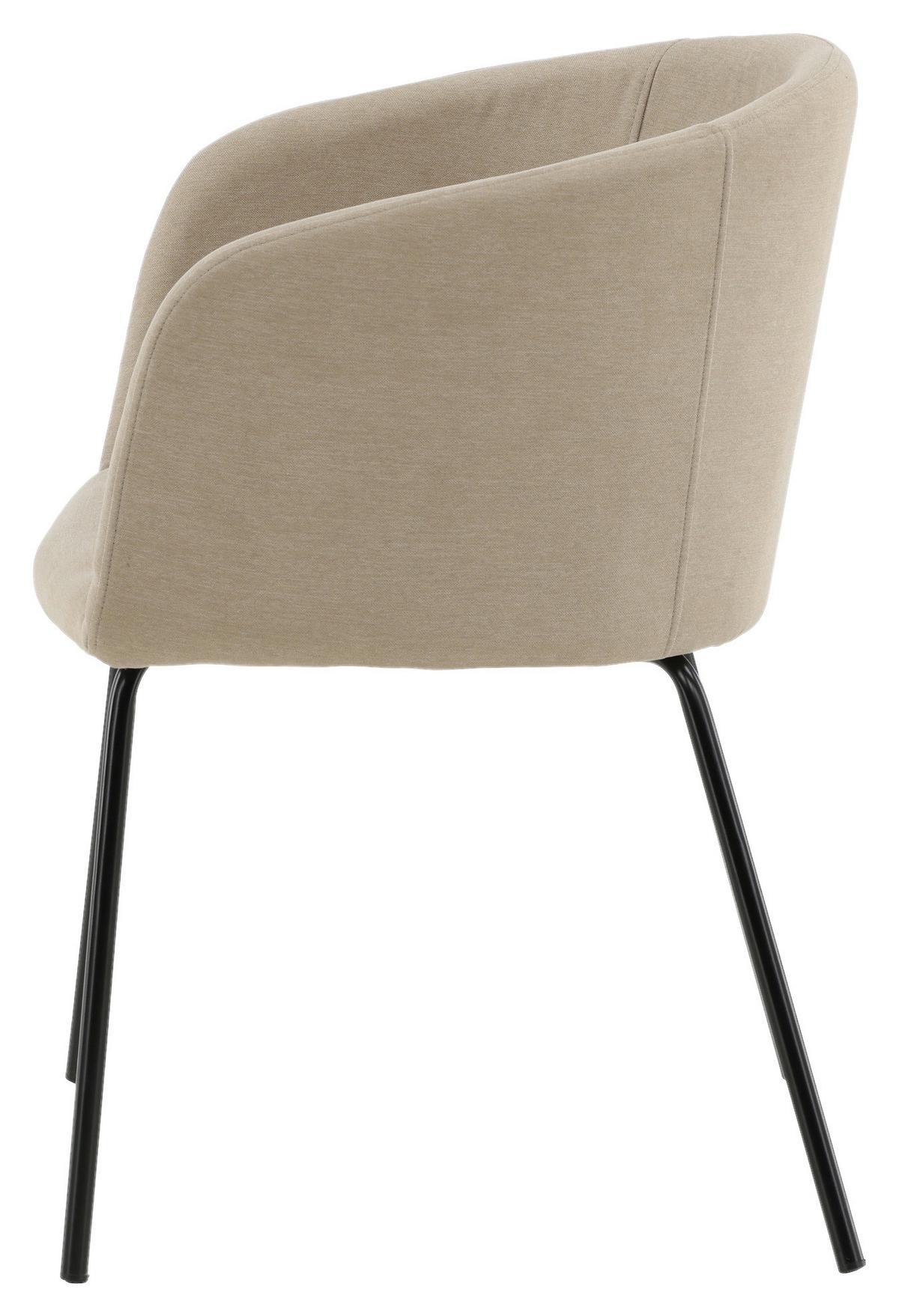 Stuhl Berit ca. 55x78x55 cm Beige - Beige/Schwarz, Design, Holz/Kunststoff (55/78/55cm) - Livetastic
