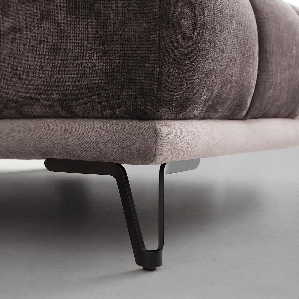 Ecksofa Morgan Taupe - Taupe/Schwarz, MODERN, Textil/Metall (262/67-87/184cm) - Mömax