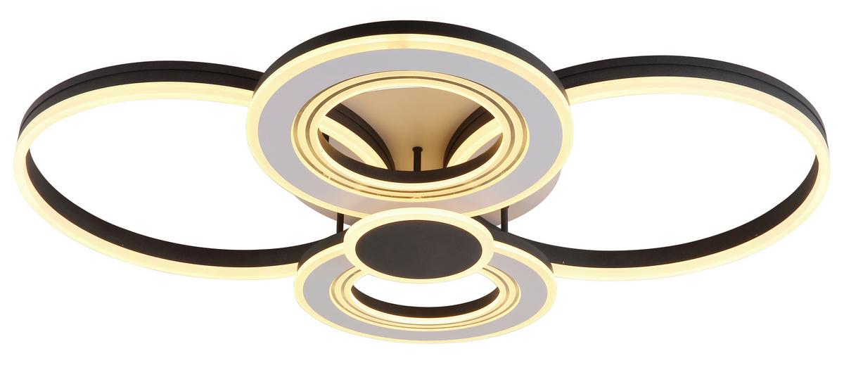 Stropna Led-svetilka Augusto, S Sijalko - črna/bela, Design, kovina/umetna masa (106/80/16cm) - Globo