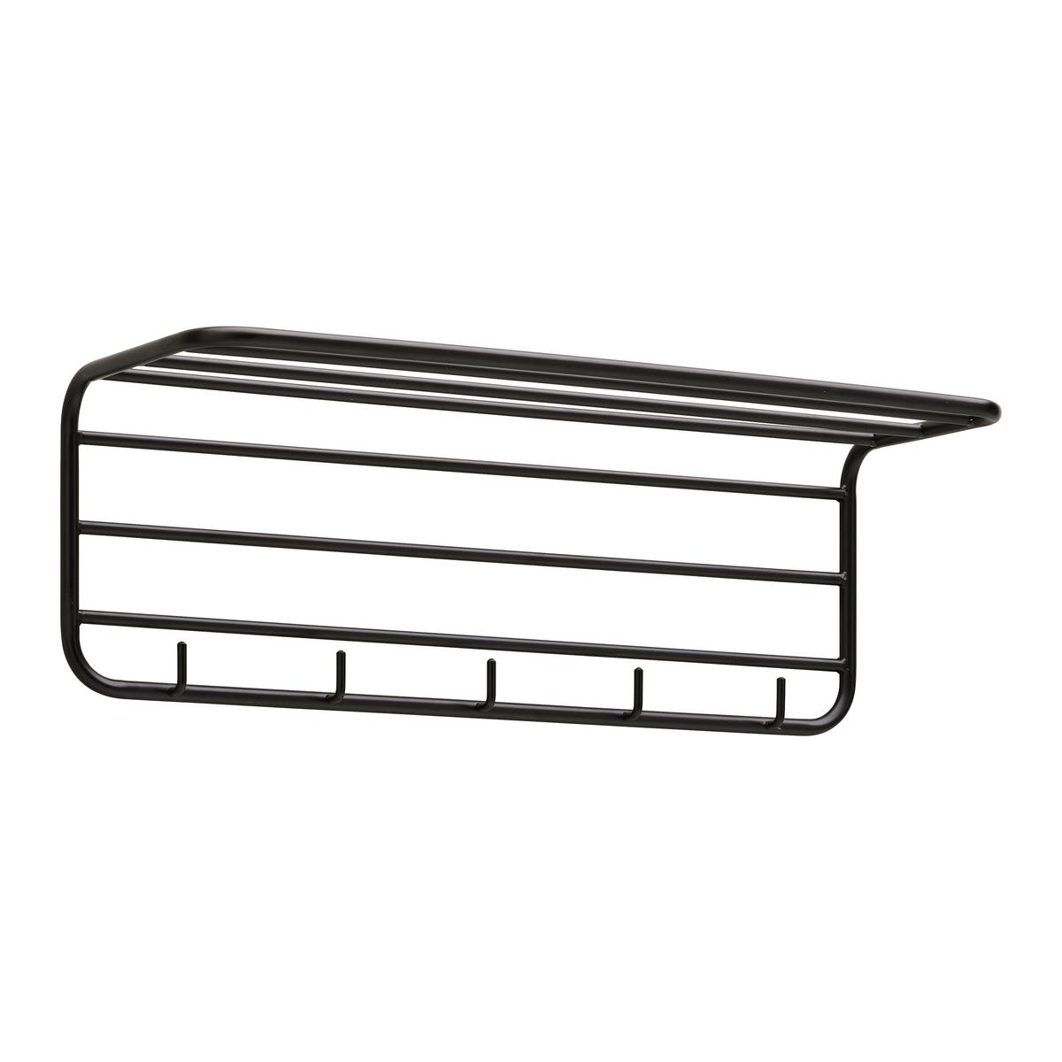 Wandgarderobe Pipe Schwarz - Schwarz, MODERN, Metall (80/28/28cm) - Mömax