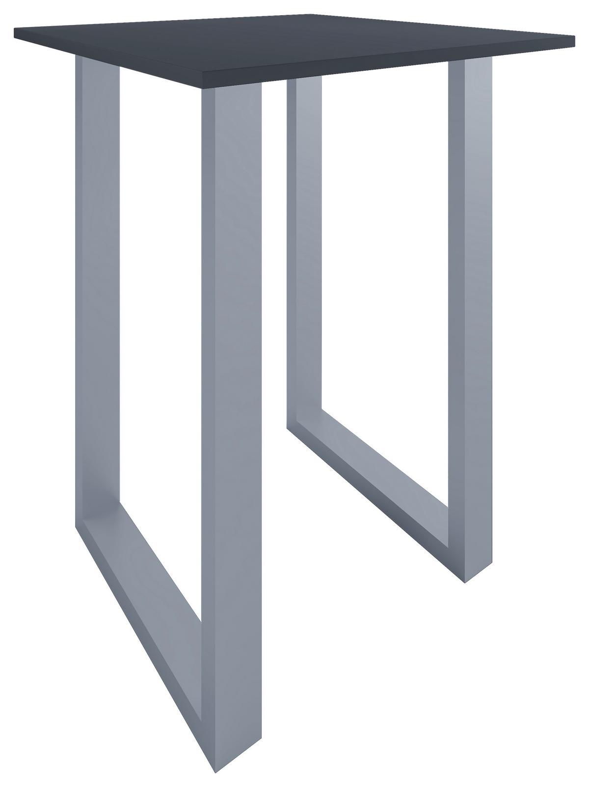 Bartisch XONA Anthrazit/ Silber ca.80x102x80cm - Anthrazit/Silberfarben, KONVENTIONELL, Holzwerkstoff/Metall (80/80/102cm)