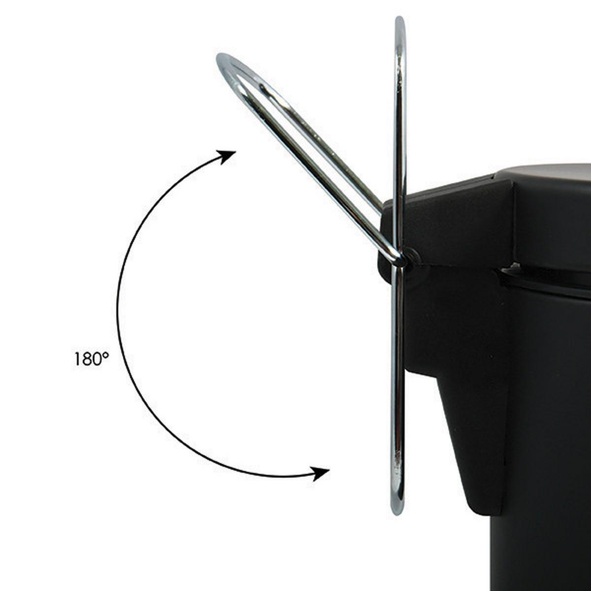 Treteimer 100268 - Schwarz, Basics, Kunststoff/Metall (29.2/43.7/29.2cm) - Spirella