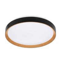 LAMPA SUFITOWA LED NASHVILLE - czarny/kolor dębu sonoma, Basics, tworzywo sztuczne/metal (48/8cm) - Novel