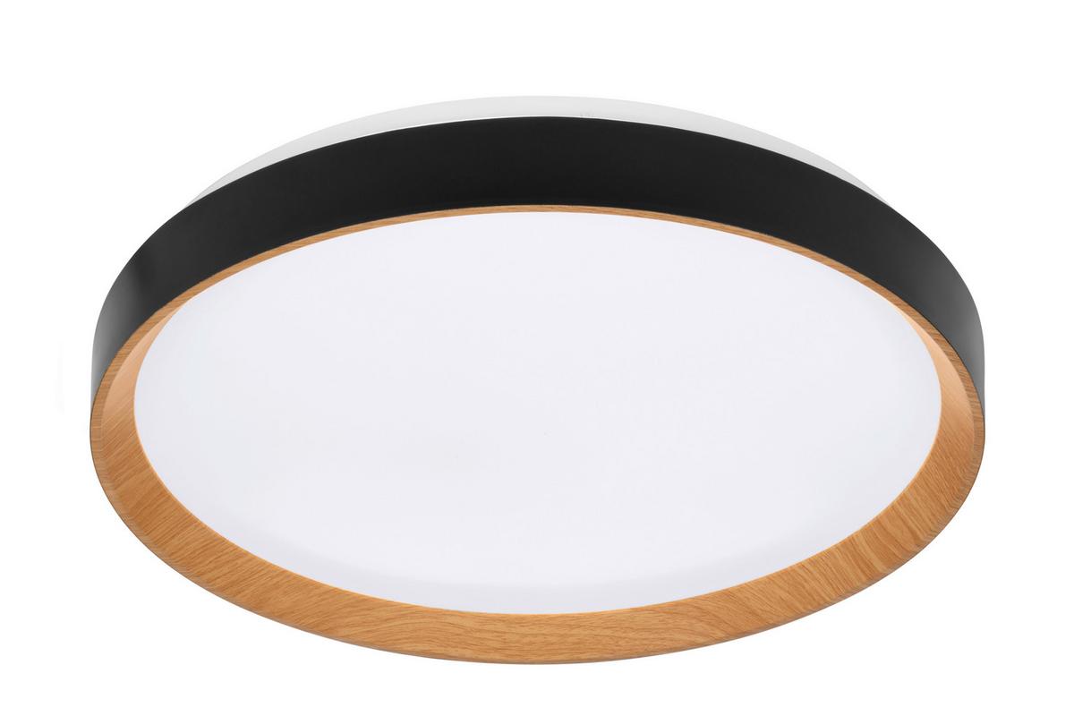 LAMPA SUFITOWA LED NASHVILLE - czarny/kolor dębu sonoma, Basics, tworzywo sztuczne/metal (48/8cm) - Novel