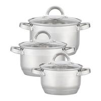 Kochtopfset Isik Silberfarben, 6-teilig - Klar/Silberfarben, KONVENTIONELL, Glas/Metall - Based