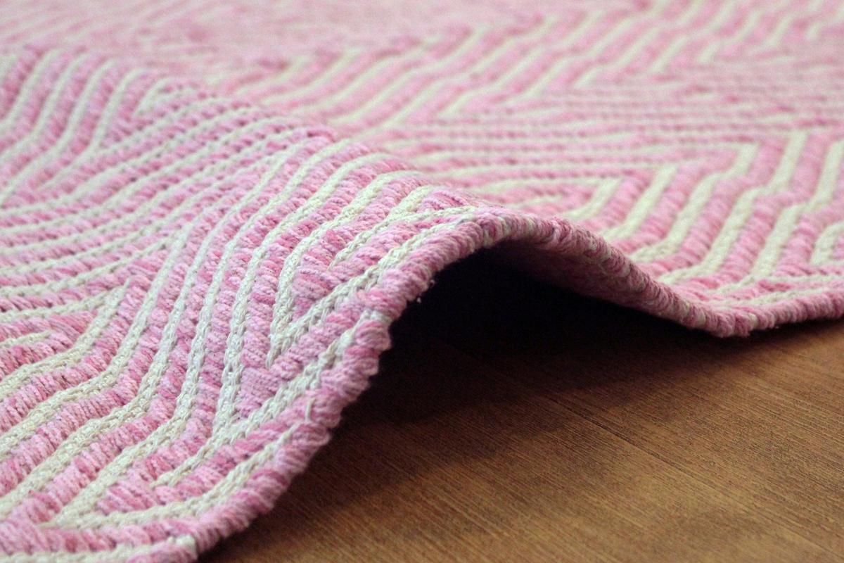 FLACHWEBETEPPICH APERITIF 410 PINK - Pink, Konventionell, Textil (80/150cm) - Kayoom