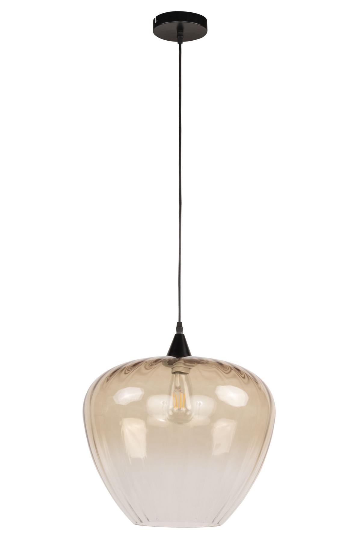 LAMPA WISZĄCA WACO *DK* - czarny/koniak, Trend, metal/szkło (40/150cm) - Dieter Knoll