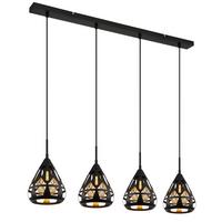 Hängeleuchte Hassan Schwarz max. 40 Watt - Schwarz, Basics, Kunststoff/Metall (92/17/120cm) - Globo