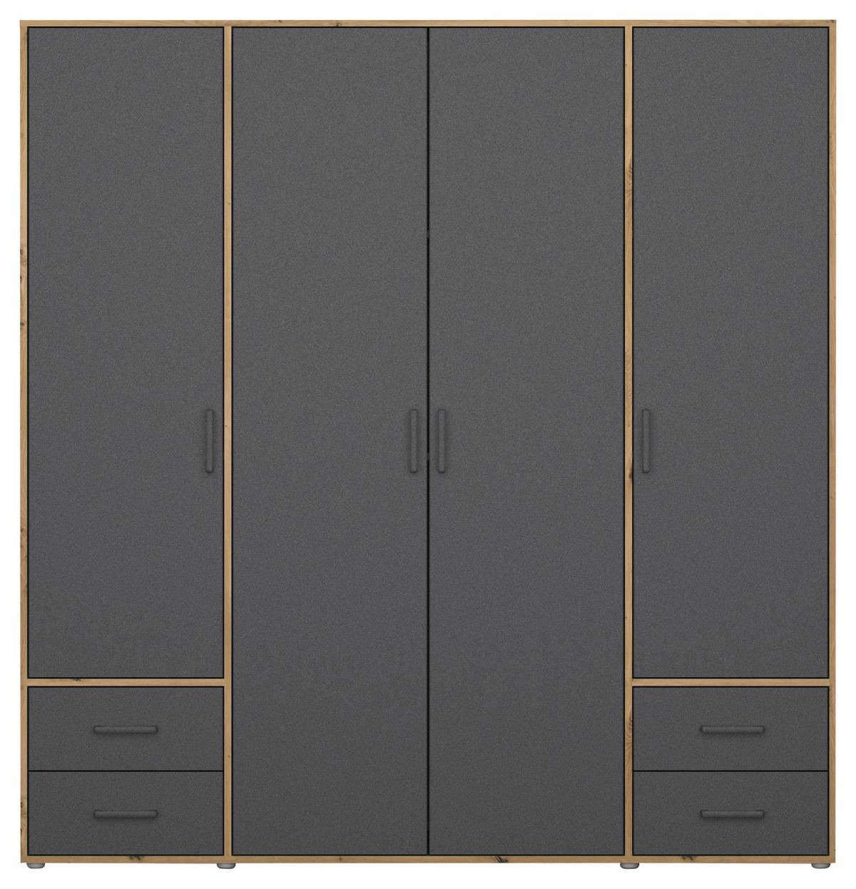 Ormar S Klasičnim Vratima Voyager - siva/hrast Artisan, Moderno, drvni materijal/plastika (187/194/53cm) - Modern Living