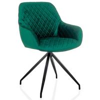 Naslanjač Elverum, Zelena - črna/zelena, Moderno, kovina/tekstil (58/87/57cm) - MID.YOU