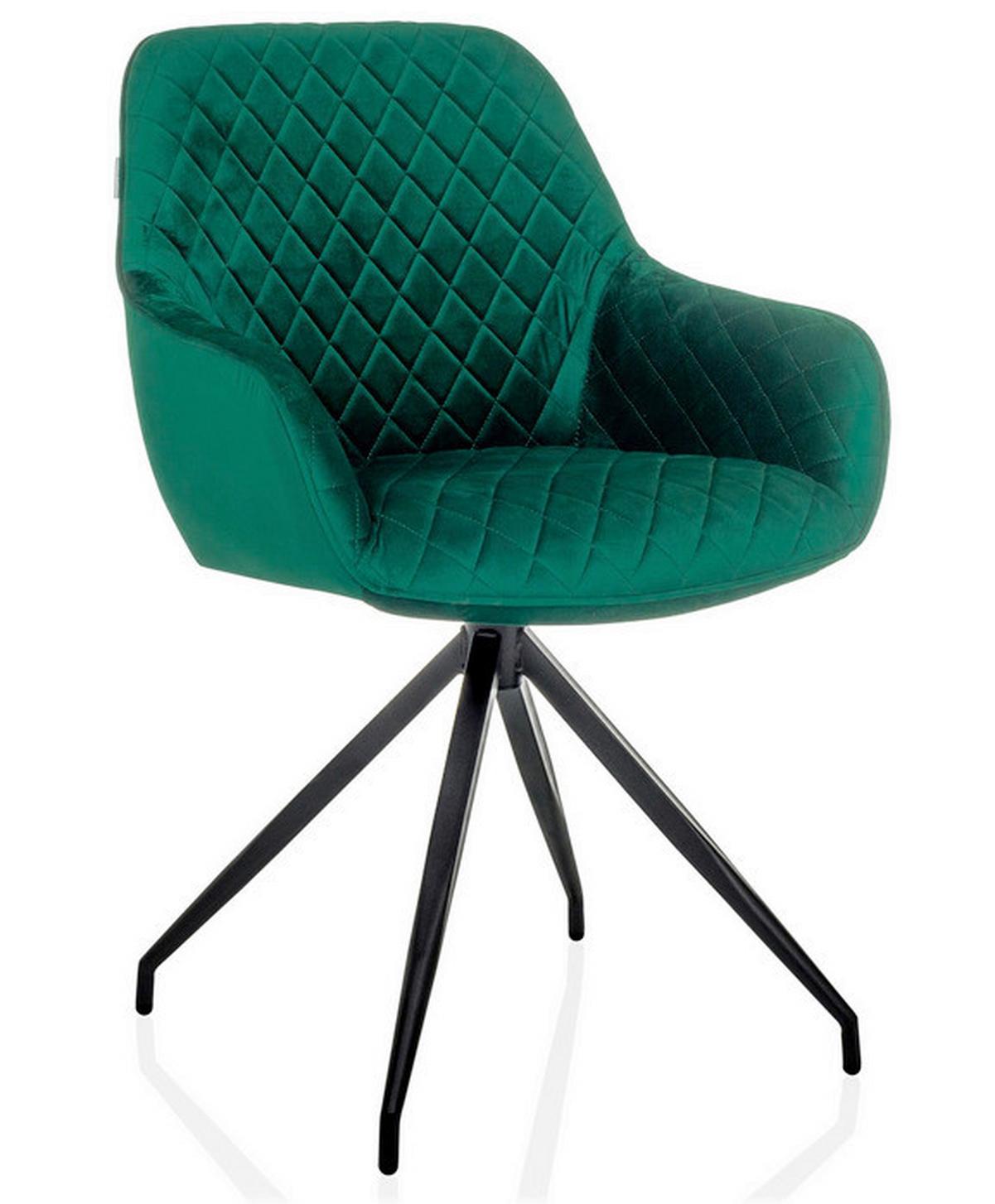 Naslanjač Elverum, Zelena - črna/zelena, Moderno, kovina/tekstil (58/87/57cm) - MID.YOU