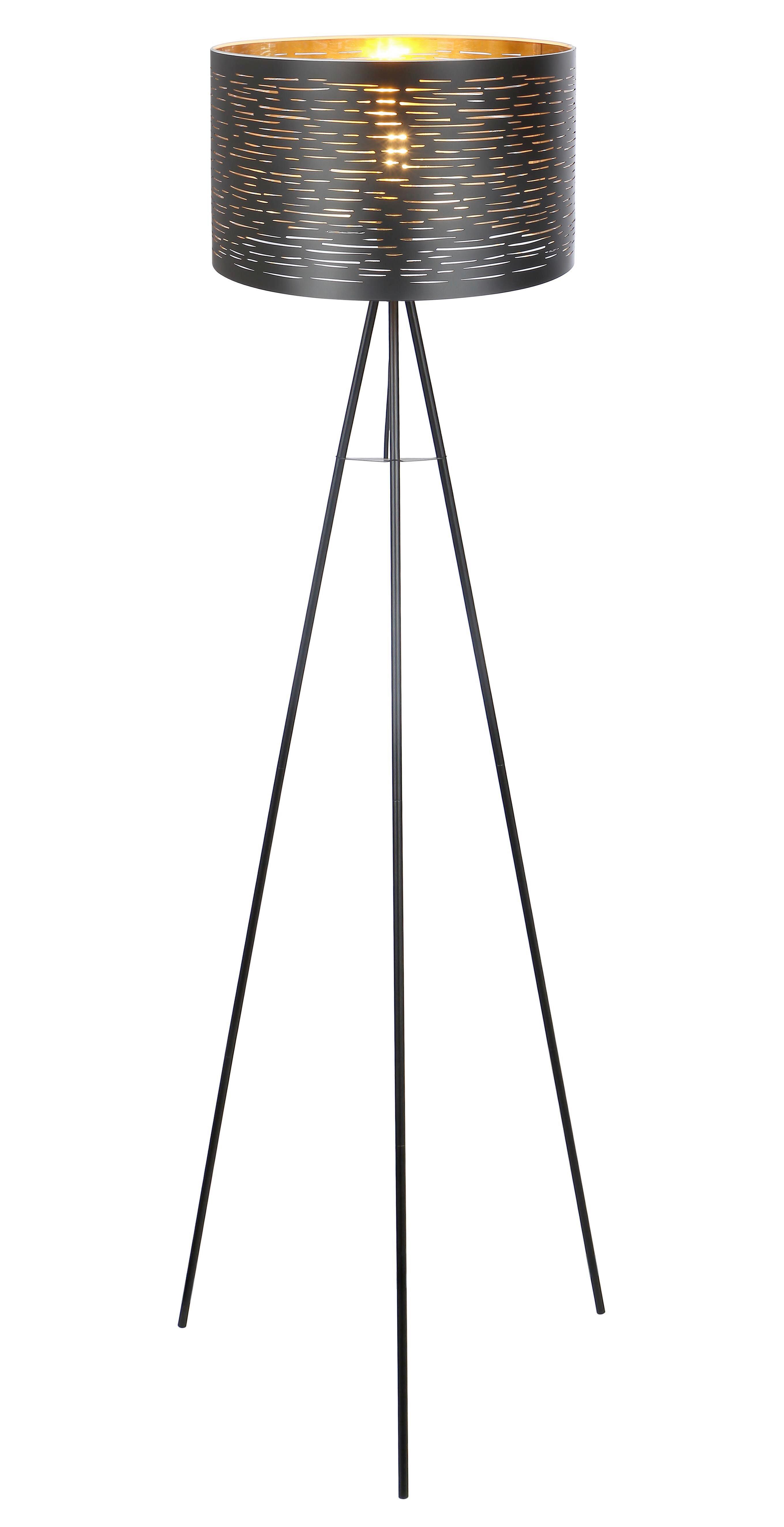 Stehleuchte Tunno max. 40 Watt - Goldfarben/Schwarz, Design, Kunststoff/Metall (69/153cm) - Globo