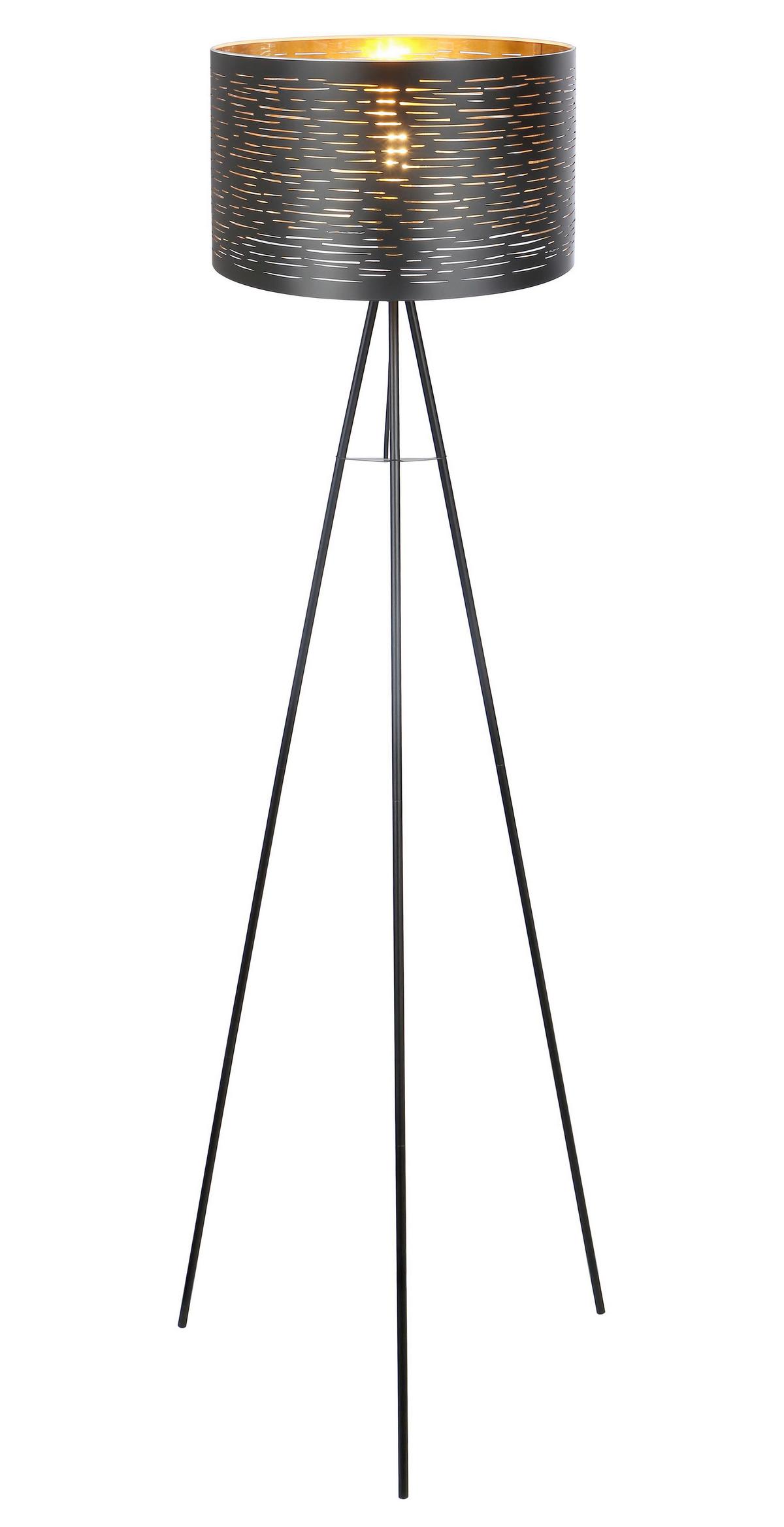 Stehleuchte Tunno max. 40 Watt - Goldfarben/Schwarz, Design, Kunststoff/Metall (69/153cm) - Globo