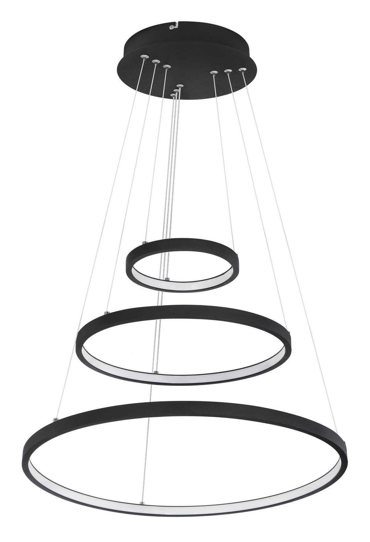 Viseča Led-svetilka Ralph, S Sijalko - črna/opal, Basics, kovina/umetna masa (51/120cm) - Globo