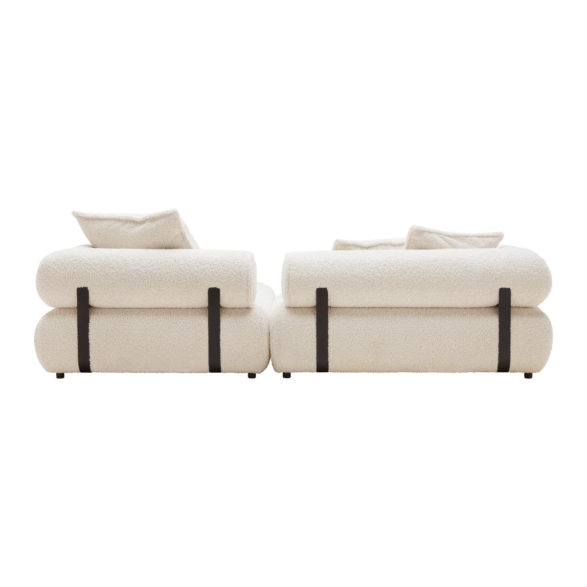 Wohnlandschaft Casimir in Weiss - Creme/Schwarz, LIFESTYLE, Kunststoff/Textil (310/180cm) - Premium Living
