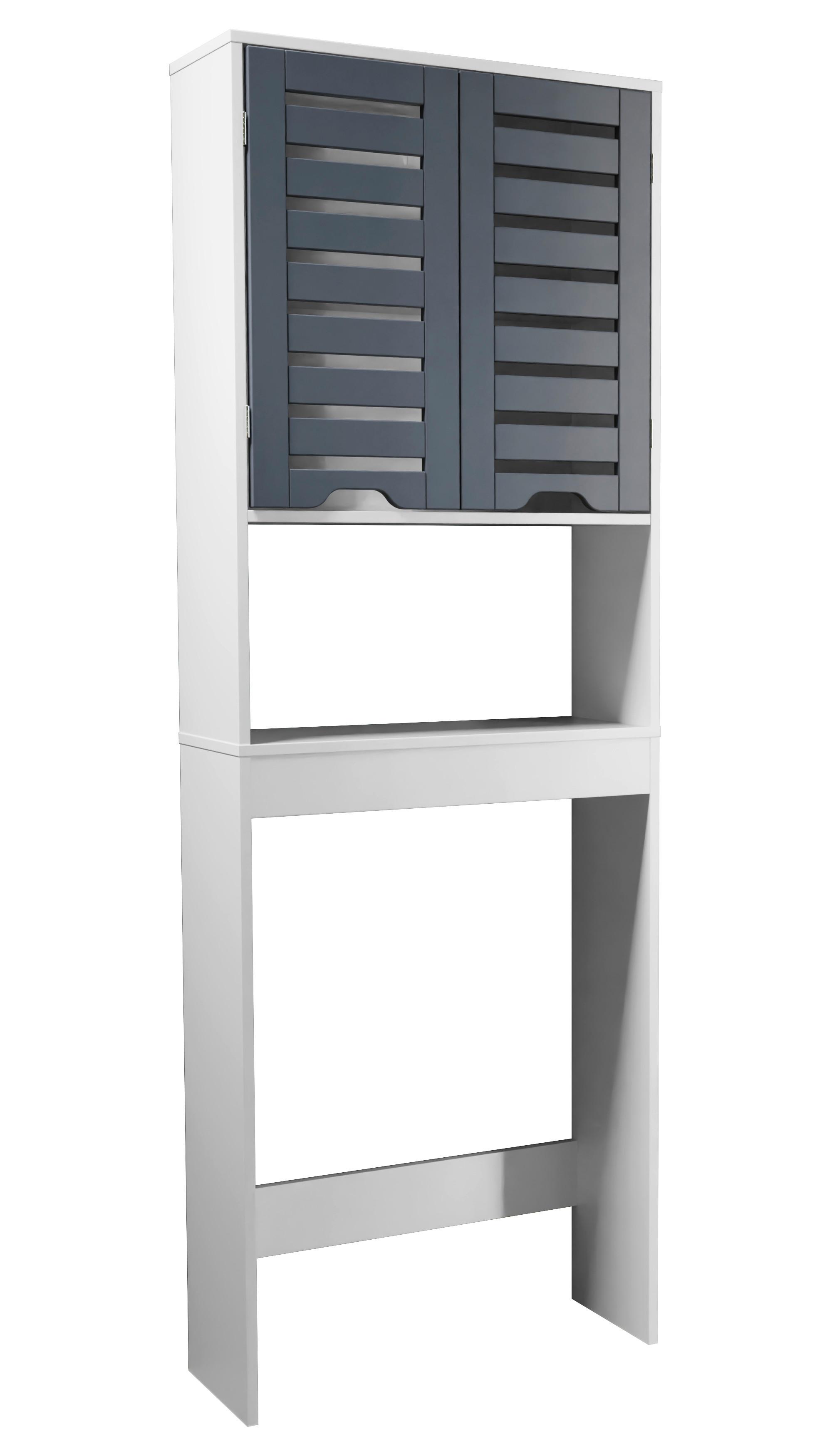 Waschmaschinenschrank Flonali - Weiss/Anthrazit, Trend, Holzwerkstoff (63/179/23cm) - MID.YOU