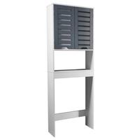 Waschmaschinenschrank Flonali - Weiss/Anthrazit, Trend, Holzwerkstoff (63/179/23cm) - MID.YOU