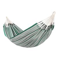 Hängematte Classic Double Hammock Weiß/Grün - Waldgrün/Dunkelgrün, KONVENTIONELL, Textil (160/350cm) - La Siesta