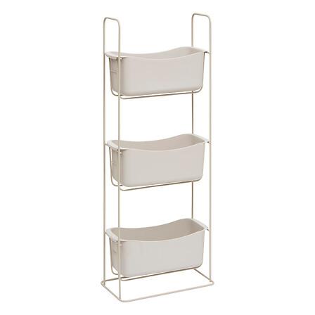 Etajeră pentru duș Easybath - bej, Basics, plastic/metal (28,9/15,8/75,7cm)