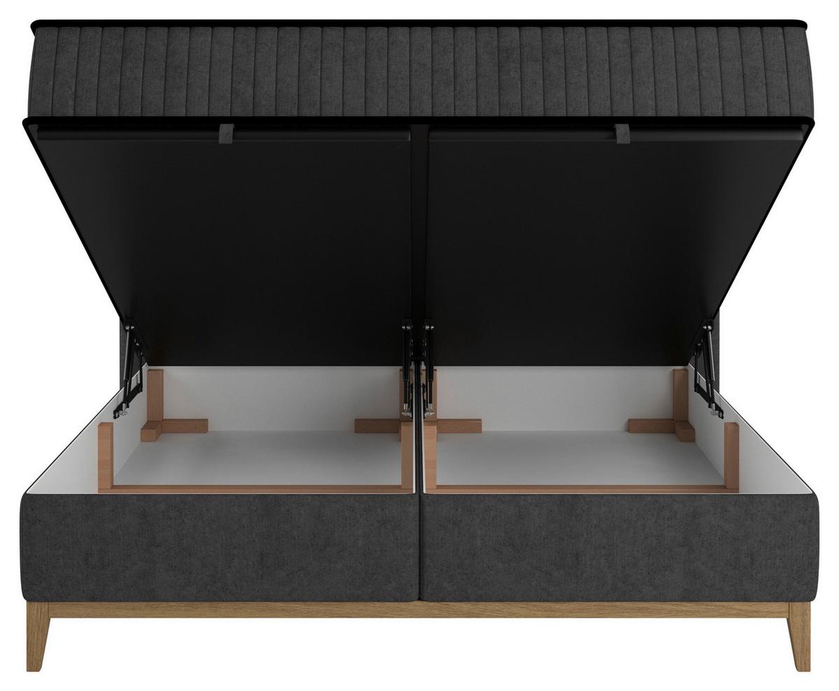 Bett Elena Schwarz ca. 160x200cm - Schwarz, KONVENTIONELL, Holz/Holzwerkstoff (160/200cm) - Sembella