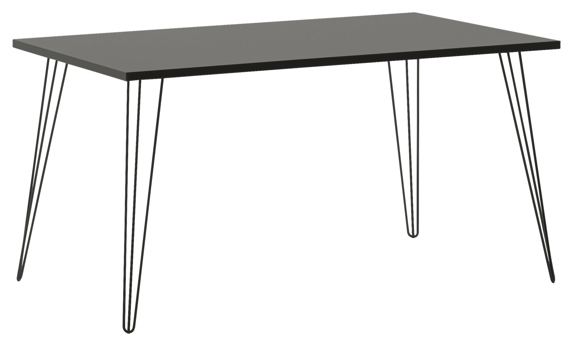 Schreibtisch Fynn Basaltgrau - Schwarz/Grau, Design, Holzwerkstoff/Metall (140/80/74cm) - MID.YOU