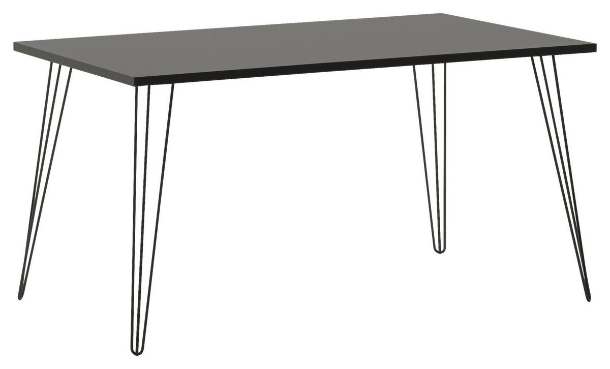 Schreibtisch Fynn Basaltgrau - Schwarz/Grau, Design, Holzwerkstoff/Metall (140/80/74cm) - MID.YOU