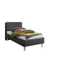 Polsterbett Jone Anthrazit ca. 100x200 cm - Anthrazit/Alufarben, MODERN, Textil/Metall (100/200cm) - Livetastic