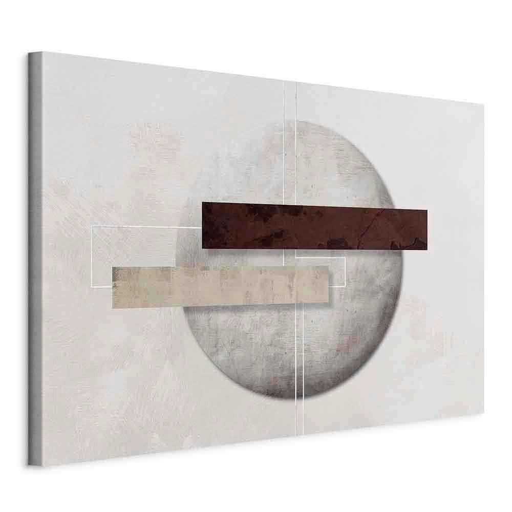 Slika Na Platnu Geometric Decay - sivobež/rjava, Basics, tekstil/leseni material (60/40/1,2cm) - artgeist