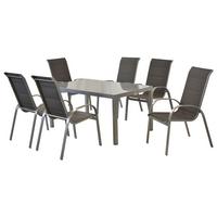 GARTENSET AMALFI DI LUSSO - Anthrazit/Silberfarben, MODERN, Textil/Metall - Gardenson