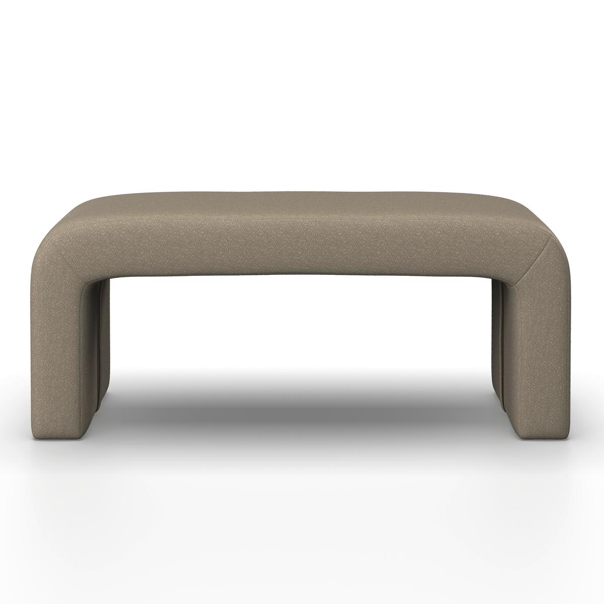 Hockerbank Janina Braun Boucle Gepolstert - Braun, MODERN, Holz/Textil (110/46/41cm) - Bessagi Home