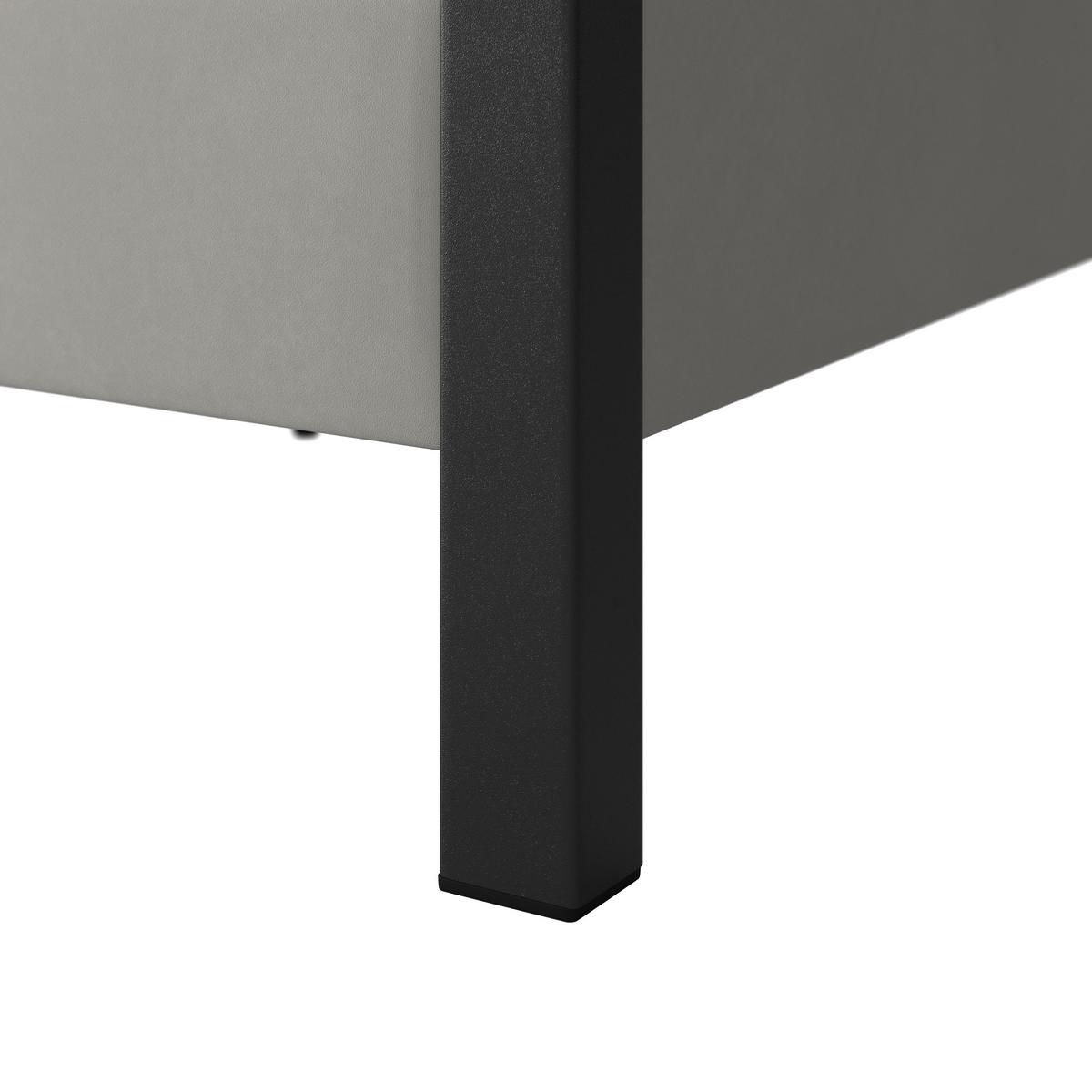 Oblazinjena Postelja Mona - svetlo rjava/črna, Moderno, kovina/tekstil (180/200cm) - Bessagi Home