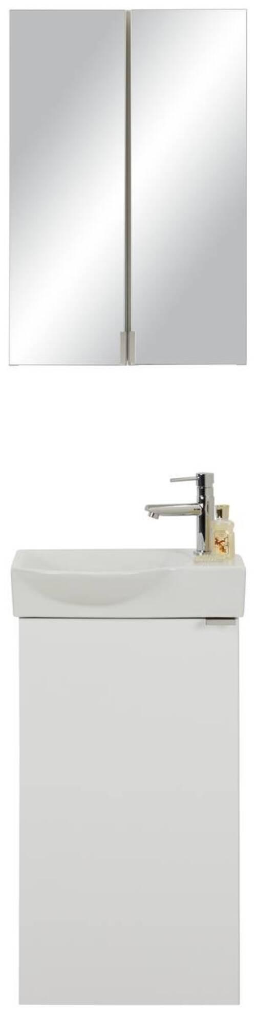 Gästebad in Hochglanz Weiß - Weiß, MODERN, Keramik/Holzwerkstoff (40/180/29cm) - Mömax