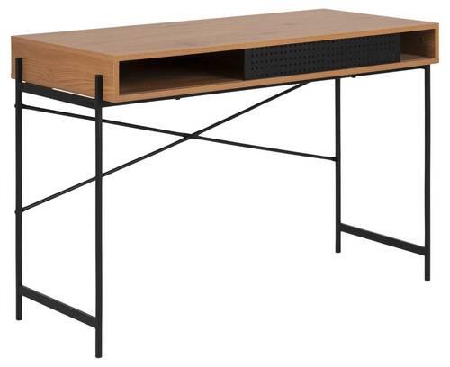 Íróasztal Angus - natúr/fekete, faalapú anyag/fém (110/75/50cm)