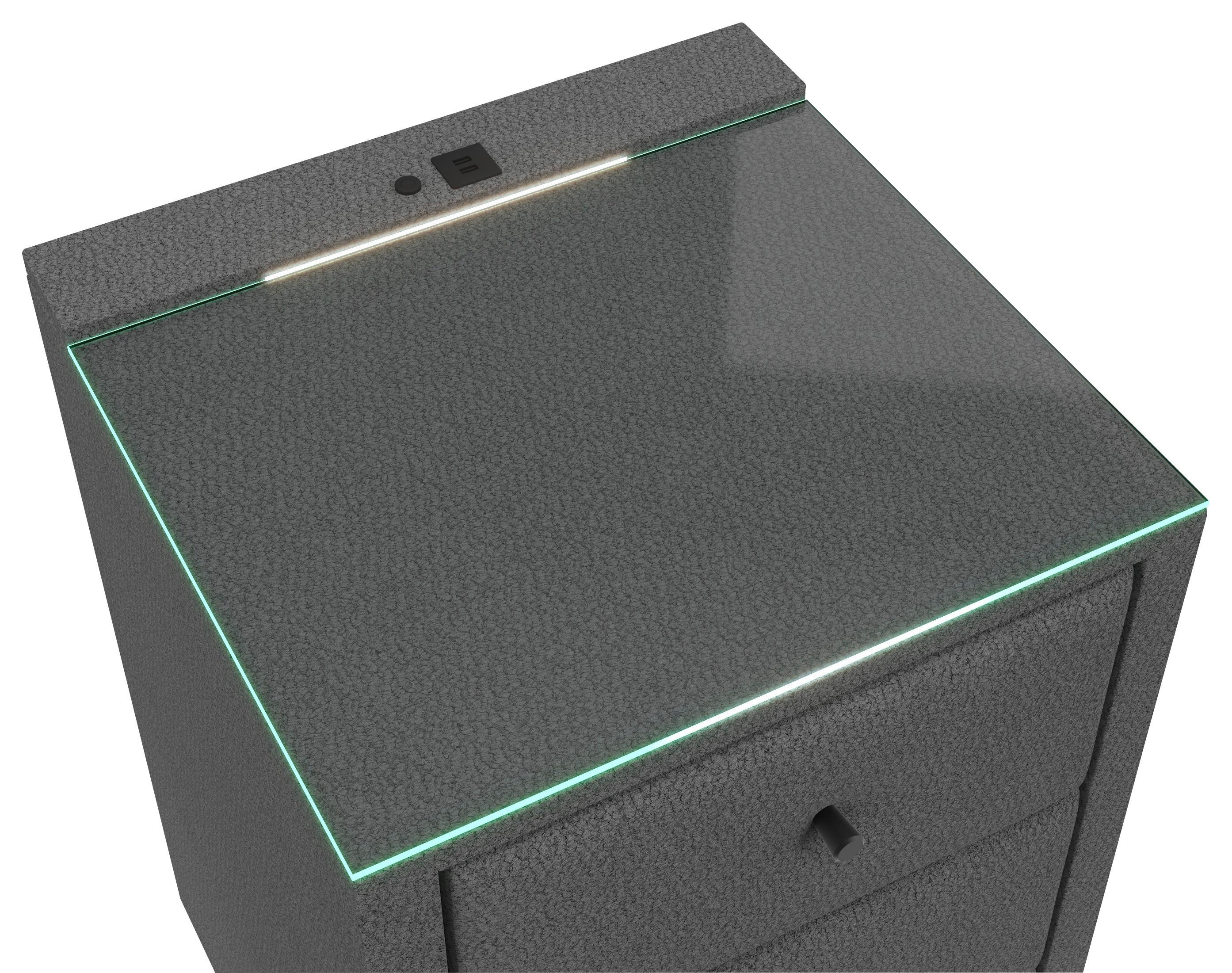 Noćni Ormarić Carmen - siva, Konvencionalno, plastika (52/68/48,5cm) - Modern Living